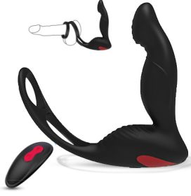 Luxurious Penis Ring & Anal plug Combo Vibrating P-Gasm Penis Ring Plug