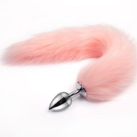 Metal Feather Anal Toys Fox Tail Anal Plug Erotic Anus Toy Butt Plug Sex Toys for Woman and Men Sexy Butt Plug Adult Accessories (Color: pink)