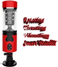 automatic masterbrators sex for man men masturabation vibrate masturbation cup blowjob oral blowjobsex machine thrusting masturbator rotation masturbe (Color: Red)