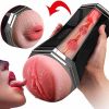 3 in 1 Male Masturbators Adult Sex Toys with Realistic Textured Mouth Vagina and Tight Anus, Men's Pocket Pussy Blowjob Stroker Anal Play Sex Toys for